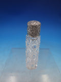 Silverplate and Glass Dresser Jar Repousse Flowers 4 1/2 #6634