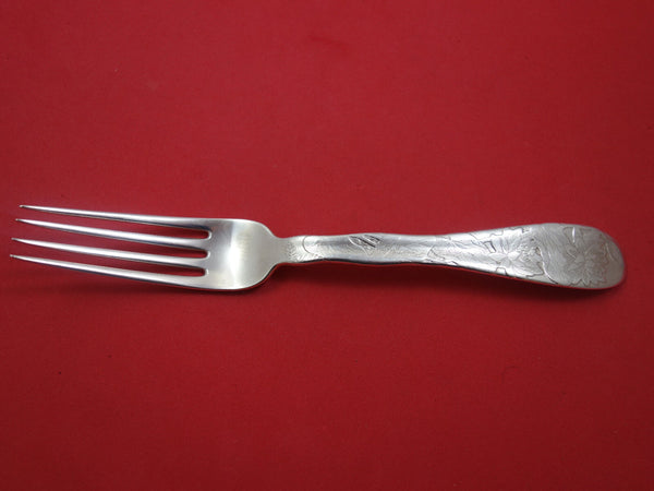 Lap Over Acid Etched by Tiffany & Co. Sterling Dinner Fork w/Water Lily 8"