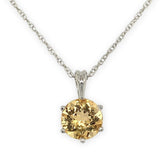 Platinum 1.98 Carat Precious Genuine Natural Topaz Pendant with Chain (#J6967)