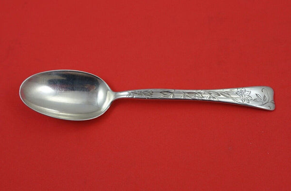 Lap Over Edge Acid Etched By Tiffany Sterling Teaspoon w/ poinsettia  6"