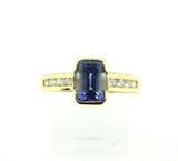 14k Yellow Gold 2.17ct Emerald Cut Genuine Natural Tanzanite Ring (#J1840)