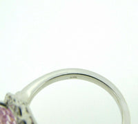 14k Gold Oval 6.95ct Genuine Natural Kunzite Ring with Diamond Halo (#J4453)