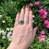14k White Gold Custom Genuine Natural Opal Diamond Ring by Harry Roa (#J7309)