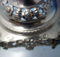 FDG .833 Silver Candlestick Pair Applied Flowers Ball Lion Feet c.1850 (#5522)