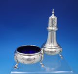 Shell by Mueck-Cary Sterling Silver Salt Pepper Set 2pc Cobalt Liner (#6808-2)