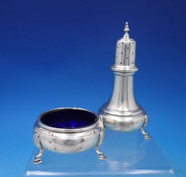 Shell by Mueck-Cary Sterling Silver Salt Pepper Set 2pc Cobalt Liner (#6808-2)