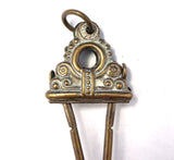 Victorian Brass Fancy Skirt Lifter with Curlicue and Dot Design 5 3/8" (#J1349)