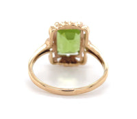 10k Yellow Gold 3.73 Carat Genuine Natural Peridot Ring Size 6.75 (#J6384)