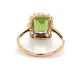 10k Yellow Gold 3.73 Carat Genuine Natural Peridot Ring Size 6.75 (#J6384)