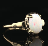 9k Yellow Gold Vintage Genuine Natural Opal Ring Size 6.75 (#J6934)