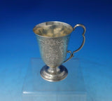 English Sterling Silver Child's Cup Bright-Cut Engraved w/ Baskets #585 (#6258)