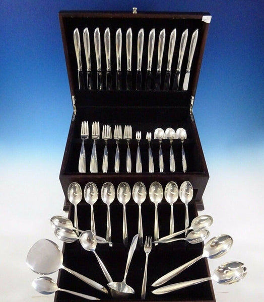 Silver Rhythm by International Sterling Silver Flatware Set 12 Service 79 Pieces