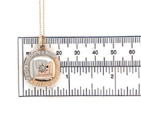 14k White and Rose Gold Victorian Genuine Natural Diamond Locket w/ Chain #J6517