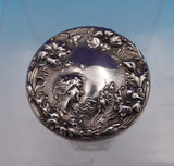 Foster Bailey Sterling Silver Glass Dresser Jar w/Art Nouveau Woman (#9151)