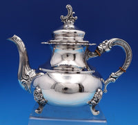 Alt-Heidelberg Sterling Silver Tea Set 4pc with Silverplate Tray (#8032)