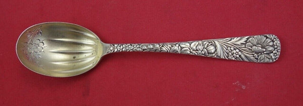 Wallace Sterling Silver Sugar Spoon GW embossed bright-cut bowl 5 3/4"