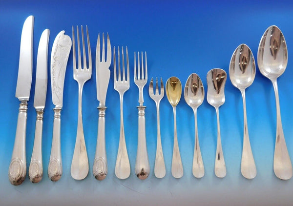 Baguette by Christofle Silverplate Flatware Service Dinner Set Estate 199 pcs