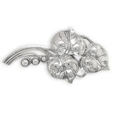 Sterling Kalo Three Leaf Large Pin w/Beads Handwrought by Bjarne Axness (#J6831)