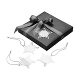 Georg Jensen Stainless Steel Christmas Holiday Reusable Gift Tag 4 pc Silver NOS