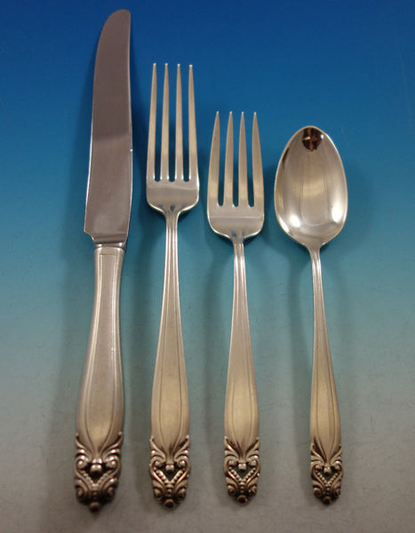 King Christian by Wallace Sterling Silver Flatware Set for 8 Service 32 pieces