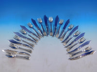 Lap Over Edge Acid Etched Tiffany & Co. Sterling 24Pc Fish Set Birds Aesthetic