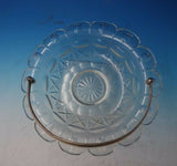 Dutch Crystal Bowl w/Sterling Silver Beaded Style Handle 10 1/14" x 7 1/2" #5535