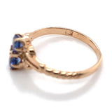 Victorian 10k Yellow Gold Ring with Two Genuine Natural Sapphires (#J6393)