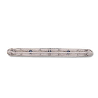 14k White Gold Filigree Pin with GIA Montana Sapphires and Seed Pearls (#J6596)