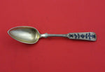 Russian Silver Dessert Spoon Moscow  1835 84=.875 vermeil Niello Enamel 6 3/4"