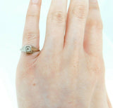 Art Deco 18k White Gold Genuine Natural Diamond Filigree Ring .10ct (#J738)