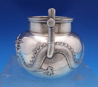 Hung Chong Chinese Export Sterling Silver Sugar Bowl w/Dragon and Bamboo (#8440)