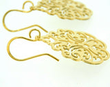 935 Sterling Vermeil Laser Cut Earrings (#J4401)