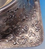 Louis XV Sterling Silver Powder Puff Vanity Base Cupids c1890 Rare Huge (#8376)
