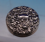 Sterling Silver and Glass Dresser Jar with Flowers on Lid 1 3/8" x 7" (#9153)
