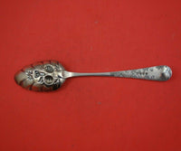 English Georgian Sterling Silver Berry Spoon GW Hand Chased Fruit c. 1814 8 7/8"