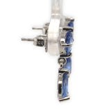 Platinum 2.41 Carat TW Round and Pear Shaped Genuine Sapphire Earrings (#J7541)