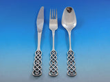 Ringebu by David Andersen Norwegian 830S Silver Dessert Set 24 pc Pierced Handle