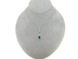 18k White Gold 1.30ct Genuine Natural Sapphire and Diamond Pendant (#4813)
