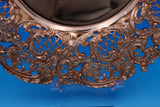 J.E. Caldwell Sterling Silver Lunch Plate Vermeil Fancy Cast Pcd Roses 9" #8952