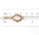 10k Yellow Gold Shell Cameo Pendant with Applied Green Gold Leaves (#J6439)