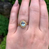 10k Yellow Gold Ring with Oval 1.22ct Genuine Natural Aquamarine Size 7 (#J6771)