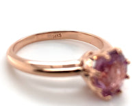 14k Rose Gold 1.92 Carat Pink Genuine Natural Spinel Solitaire Ring (#J7321)