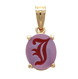 14k Yellow Gold Genuine Natural Carnelian Signet Initial "J" Pendant (#J7348)