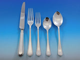 Bead Round by Carrs Sterling Silver Flatware Set Dinner for 12 Service 63 Pieces