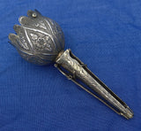 English 1867 Sterling Tussie Mussie with Tripod Base Hand Chased (#J7458)