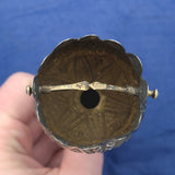 English 1867 Sterling Tussie Mussie with Tripod Base Hand Chased (#J7458)