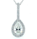 Platinum GIA .65ct Genuine Natural Pear Cut Diamond Pendant Jewelry (#J5927)