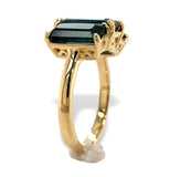 18k 3-Stone 4.5 Carat TW Genuine Indicolite Blue Teal Tourmaline Ring (#J7220)