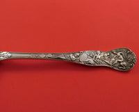 Bacchanalian English Sterling Silver Berry Spoon Ovoid w/ Fruit London 1872 9"