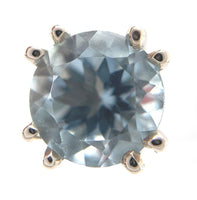 14k White Gold 1.62cttw Round Genuine Natural Aquamarine Stud Earrings (#J6376)